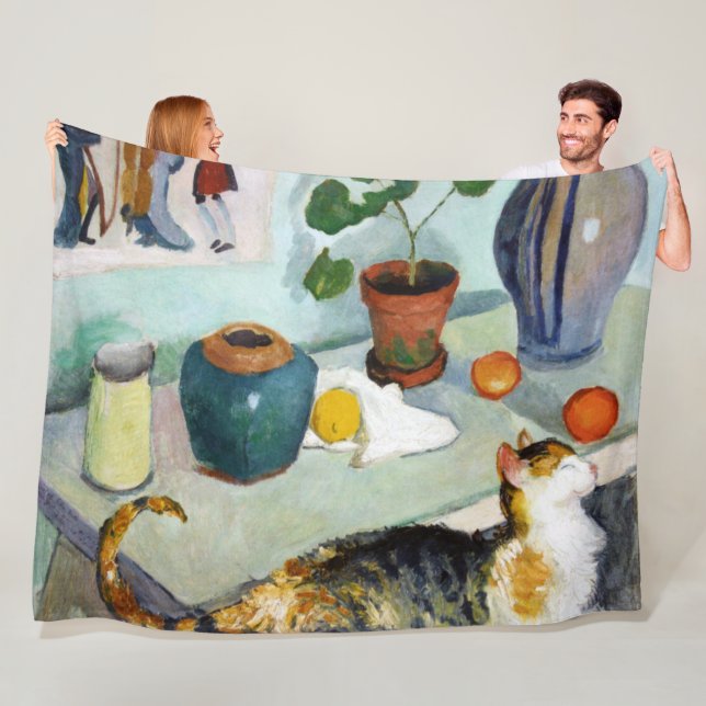 Cat and Still Life, August Macke Fleecedecke (Beispiel)