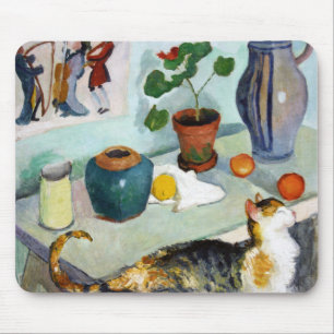 Cat and Still Life, August Macke Mousepad