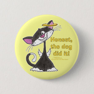 Cat Angel Button