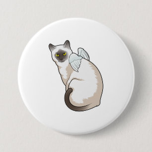 Cat Angel wings Button