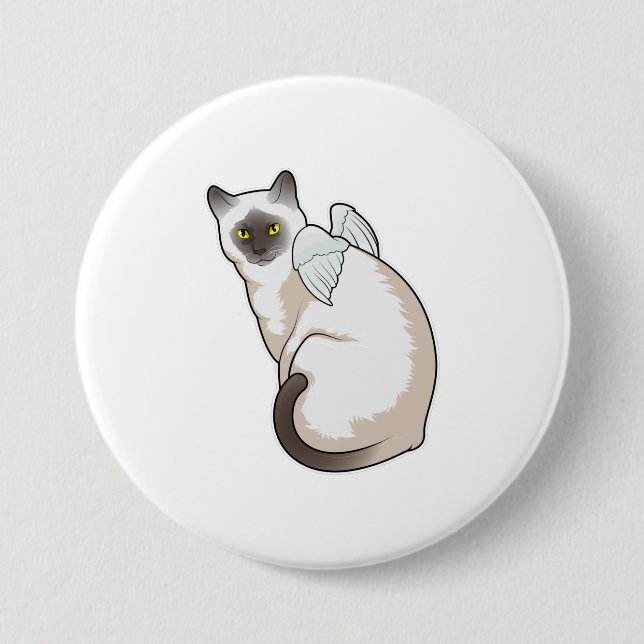 Cat Angel wings Button (Vorderseite)