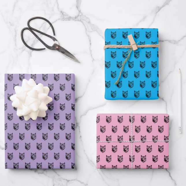 Cat Animal Lover Geschenkpapier Set (Vorderseite)