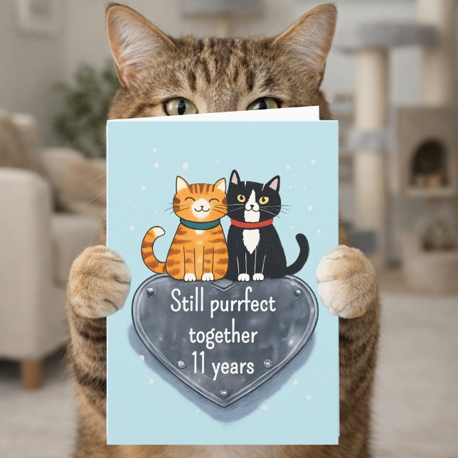 cat anniversary 11th wedding karte (Von Creator hochgeladen)