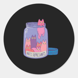 Cat-Antidepressiva Runder Aufkleber