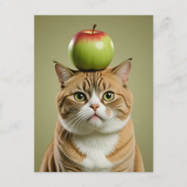 Cat Apple Feiertagspostkarte