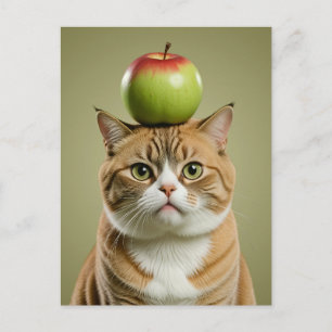 Cat Apple Feiertagspostkarte