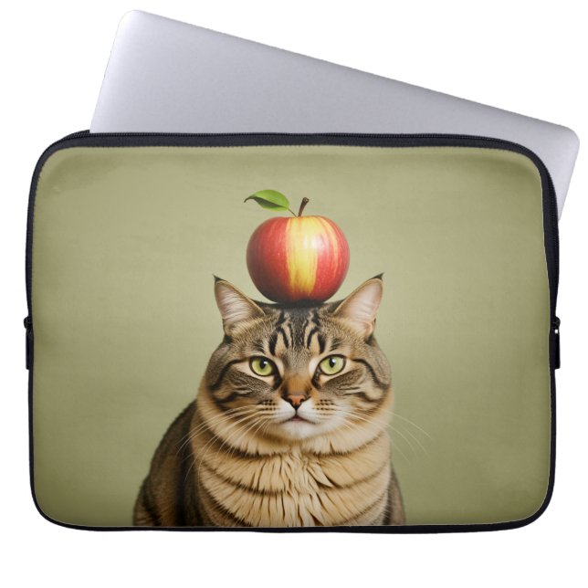 Cat Apple Laptopschutzhülle (Vorderseite)