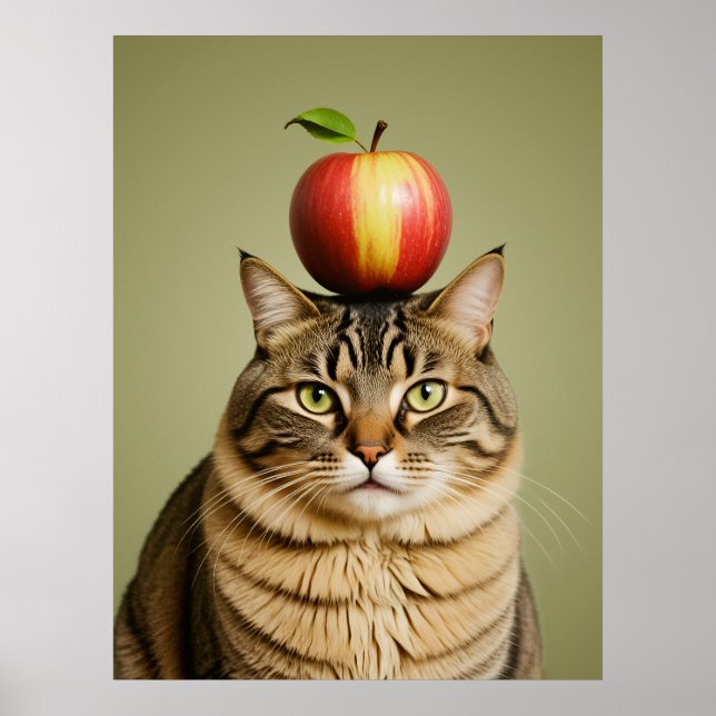 Cat Apple Poster (Vorne)