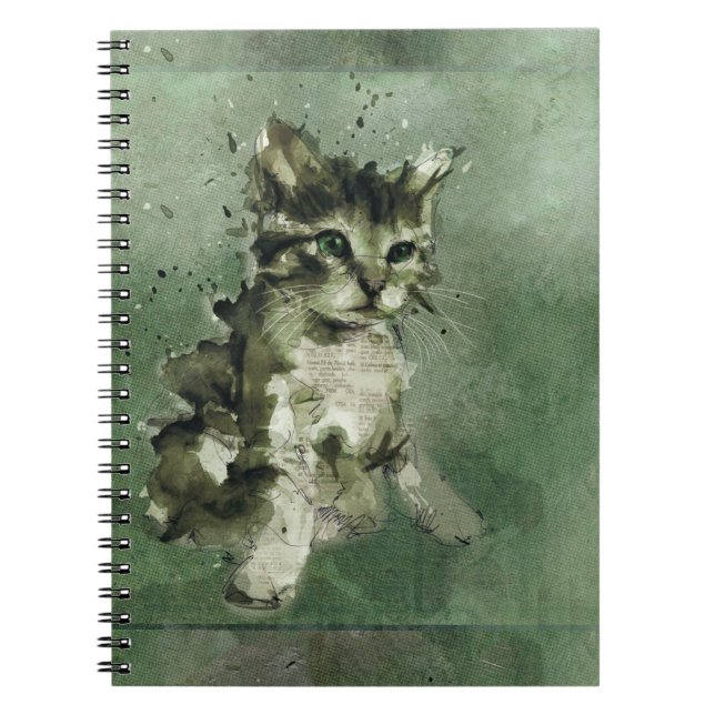 Cat Aquarell Notizblock (Vorderseite)