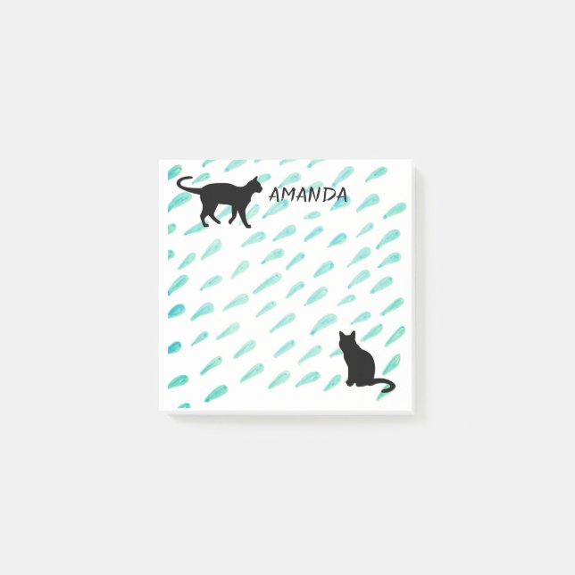 Cat-Aquarelldesign-Sonderanweisung Post-it Klebezettel (Vorderseite)