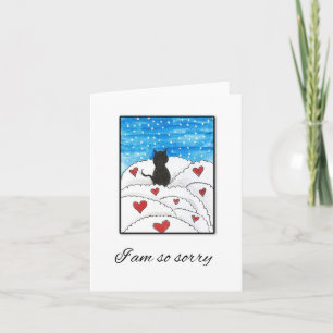 Cat Art Card, Cat Beileid, Memorial Card Karte