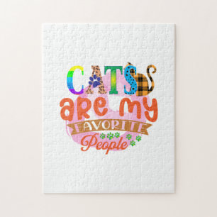 Cat Art Cats Are My Favorite People Puzzle