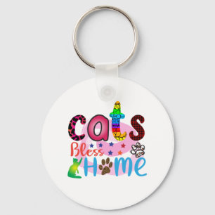 Cat Art Cats Bless Zuhause_2 Schlüsselanhänger