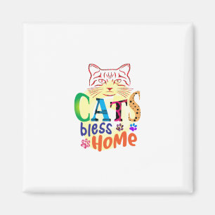 Cat Art Cats Bless Zuhause Magnet