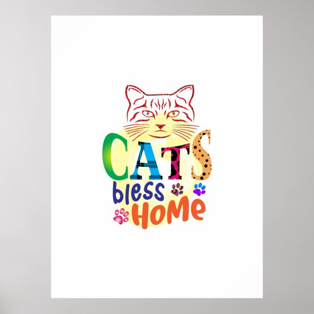 Cat Art Cats Bless Zuhause Poster (Vorne)