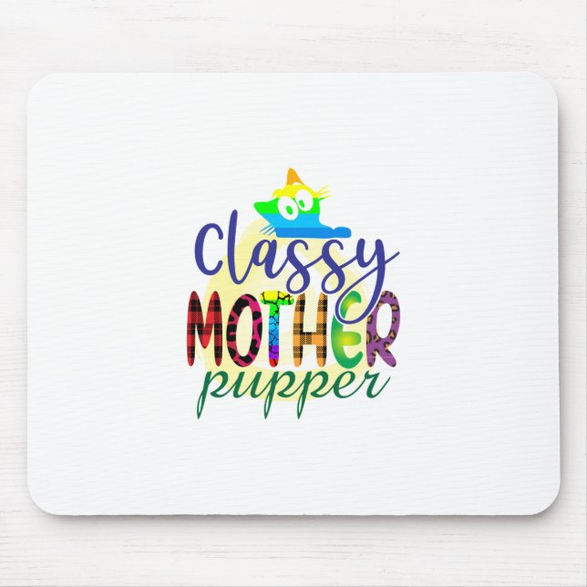 Cat Art Classy Mutter Pupper Mousepad (Vorne)