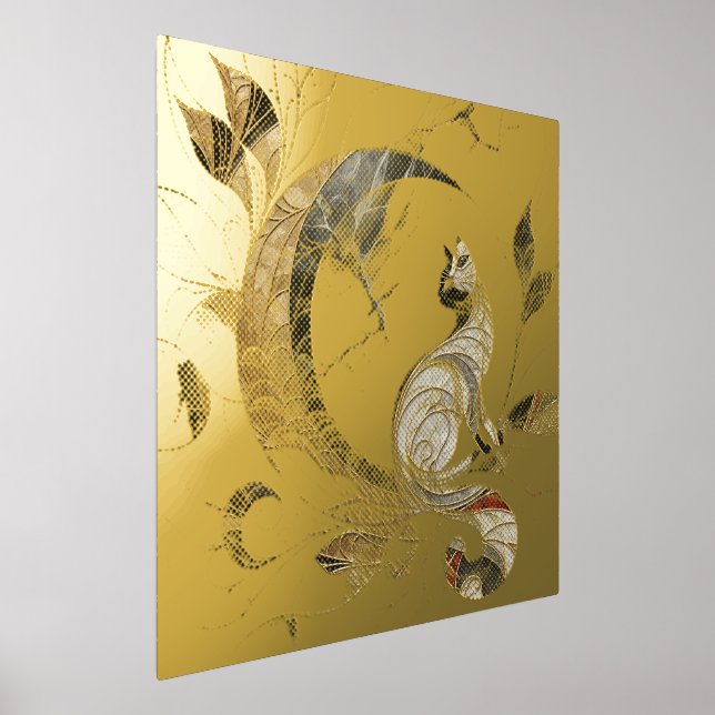 Cat Art Deco Foto Tile Foliendrucke (Ablage )