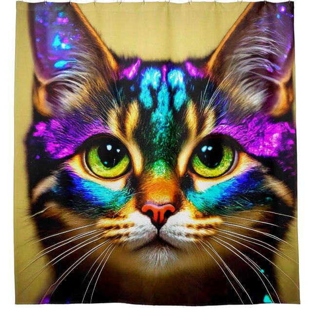 Cat Art Duschvorhang (Vorderseite)
