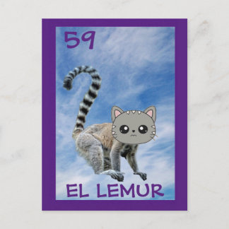 Cat Art, El Lemur, Postcard Postkarte