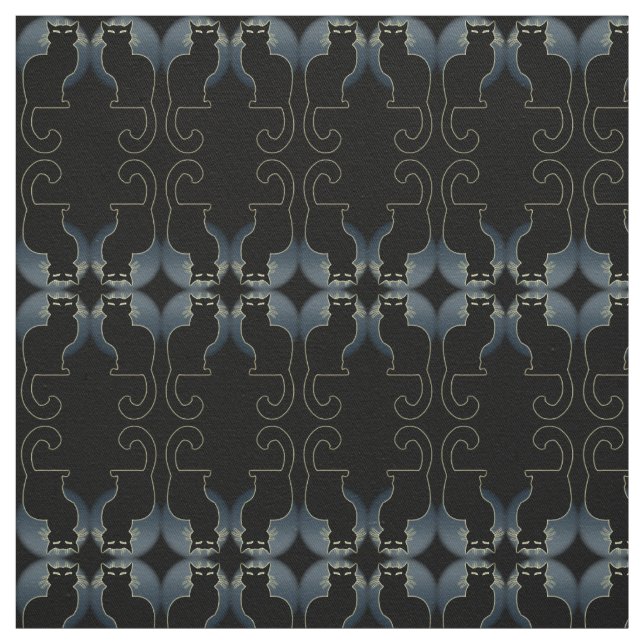 Cat Art Fabric Black Cat Fabrics Cat Lover Muster Stoff (Muster)