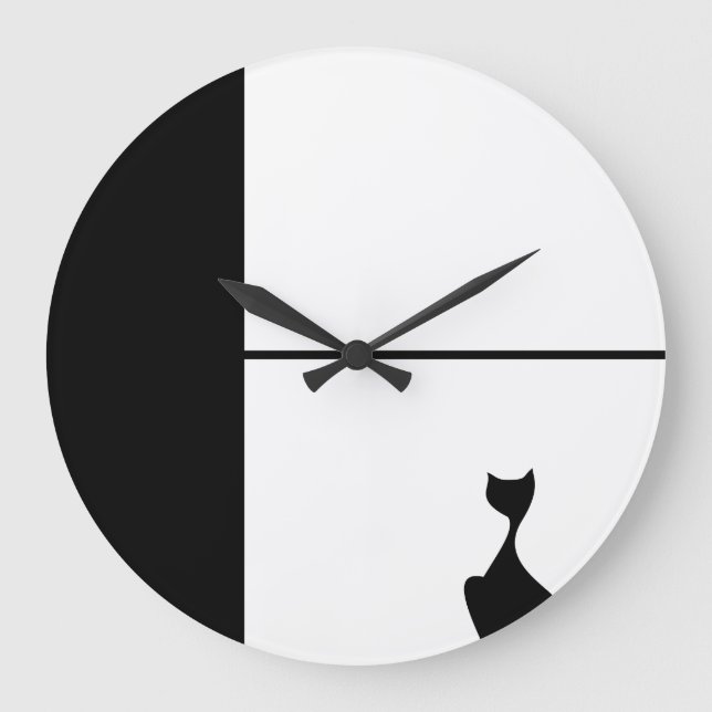 Cat Art Große Wanduhr (Vorderseite)