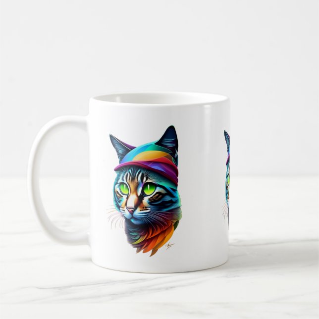 Cat Art Kaffeetasse (Links)