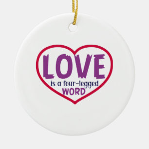 Cat Art Liebe ist ein vierbeiniges Wort Keramik Ornament