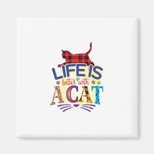 Cat Art Life Is Better With A Cat Magnet
