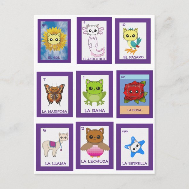 Cat Art Lottería Postkarte (Vorderseite)