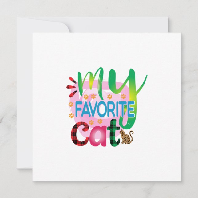Cat Art My Lieblings Cat Einladung (Vorderseite)