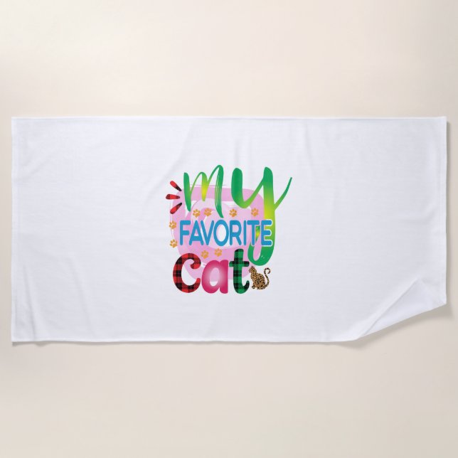 Cat Art My Lieblings Cat Strandtuch (Vorderseite)