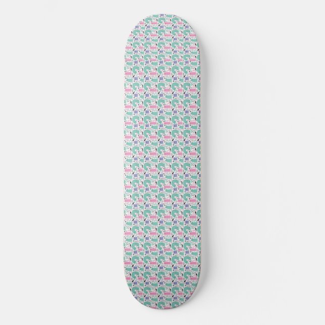 Cat Art | Niedliche Cat Rainbows Skateboard (Vorderseite)