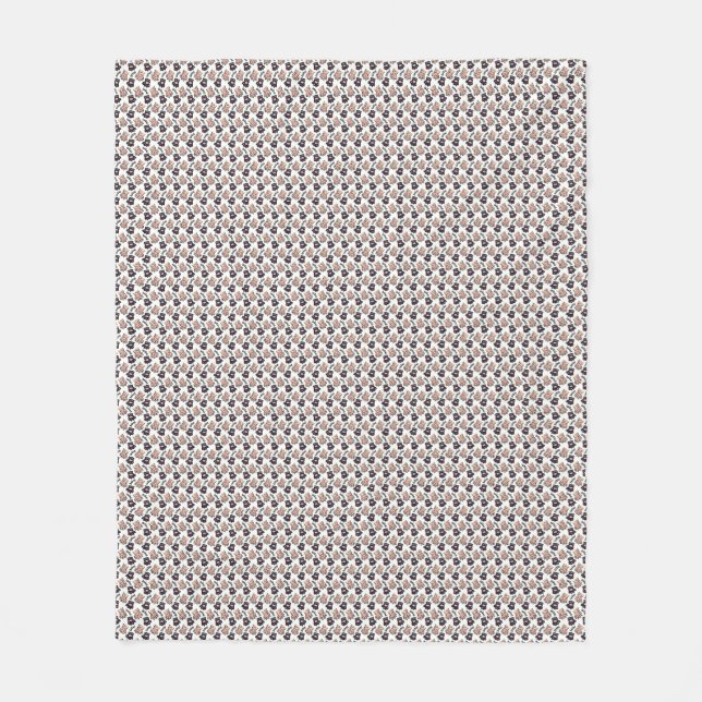Cat Art | Niedliches Katzenmuster Nahtloser Hinter Fleecedecke (Vorderseite)