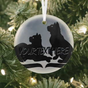 Cat Art Ornament Personalisiert Cat Lover Dekorati Aus Glas