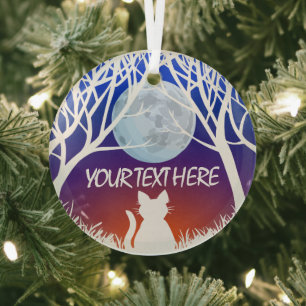 Cat Art Ornament Personalisiert Cat Lover Dekorati Aus Glas