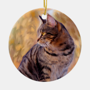 Cat Art Portrait Keramikornament