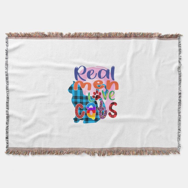 Cat Art Real Men Liebe Katzen Decke (Vorderseite)