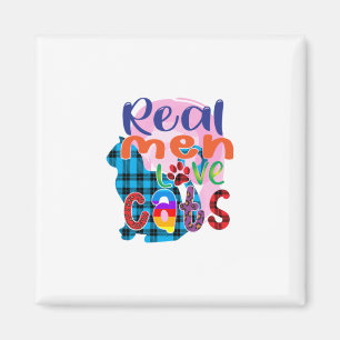 Cat Art Real Men Liebe Katzen Magnet