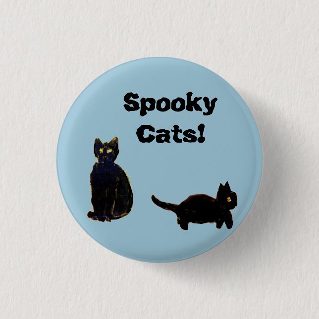 Cat Art Two Black Kitty Button (Vorderseite)