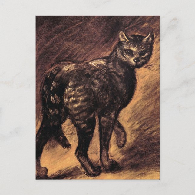 Cat Art - Vintage Kunst - Steinlen Postkarte (Vorderseite)
