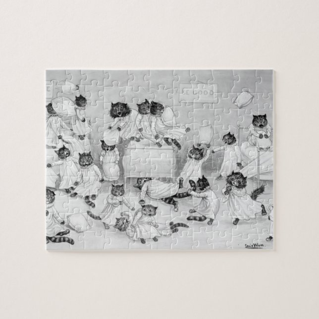 Cat Art von Louis Wain 1900 Puzzle (Horizontal)