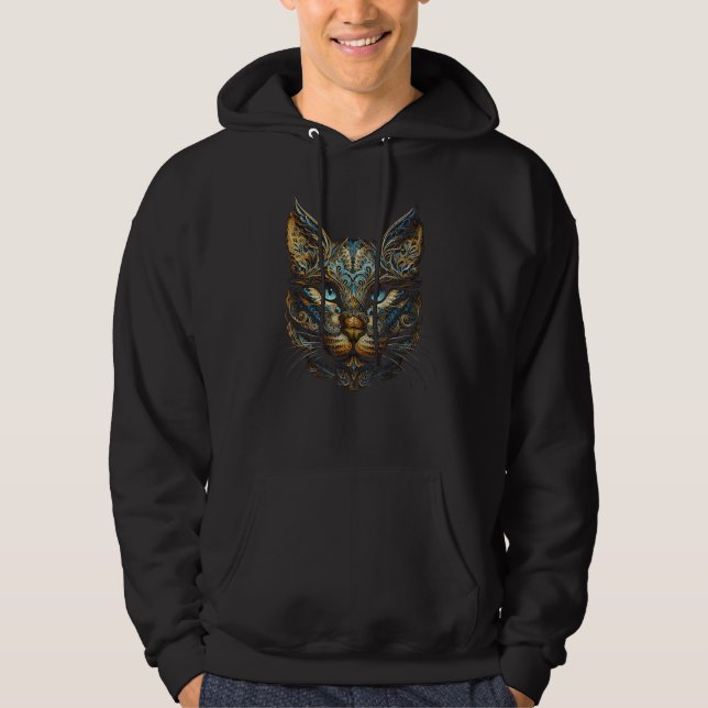 Cat Artwork Fantasy  Pet Animal Cat Hoodie (Vorderseite)