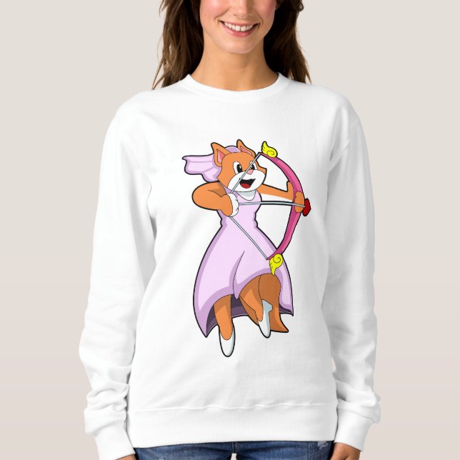 Cat as Bride with Wedding dress.PNG Sweatshirt (Vorderseite)
