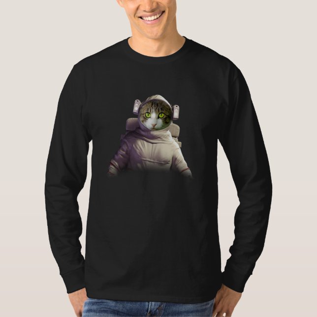 Cat Astronau Catronaut Space Traveling Cosmonaut T-Shirt (Vorderseite)