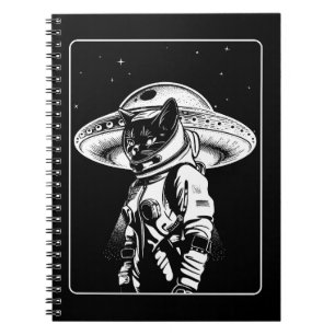 Cat Astronaut Alien UFO Science Fiction Notizblock