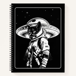 Cat Astronaut Alien UFO Science Fiction Notizbuch