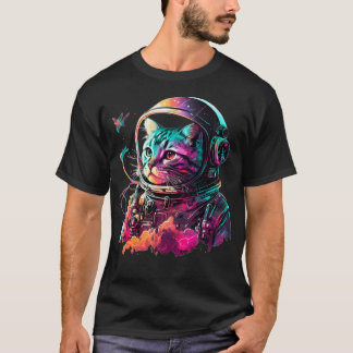 Cat Astronaut Colorfull T-Shirt
