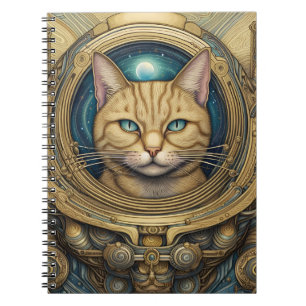 Cat Astronaut cyberpunk art Notizblock