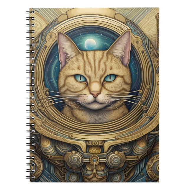 Cat Astronaut cyberpunk art Notizblock (Vorderseite)