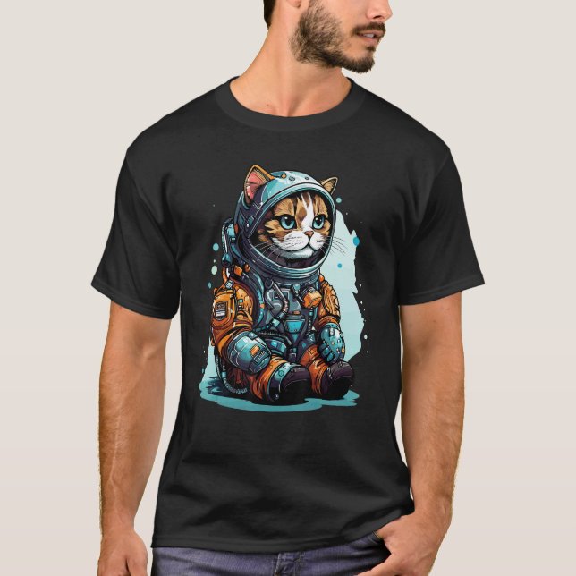 Cat Astronaut Helmet Space Explorer Astronauts Cat T-Shirt (Vorderseite)